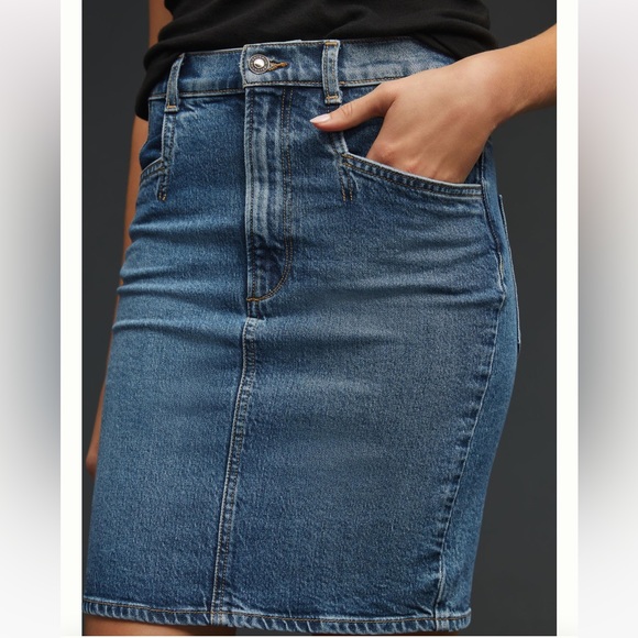 Anthropologie Favorite Daughter The JORDIE Denim Mini Skirt 24 XS NEW With Tag - Picture 16 of 17